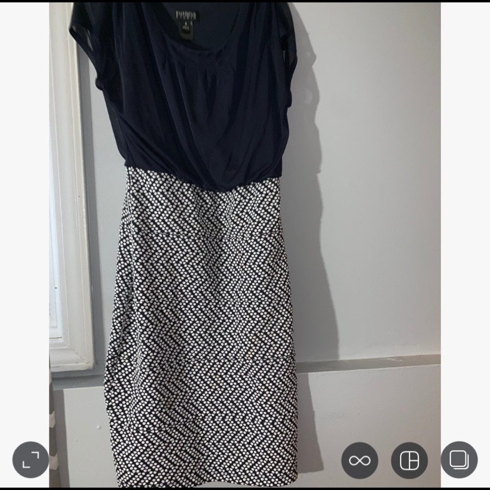 Polka Dot & Navy Blue Dress
